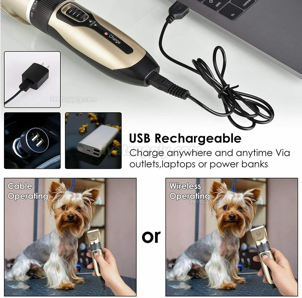 Pet Professional Dog Grooming Clippers Kit For Dog Cat Hair Trimmer Scissors Set